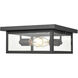 Evanton 2 Light 12 inch Powder Coated Black Outdoor Flush Mount